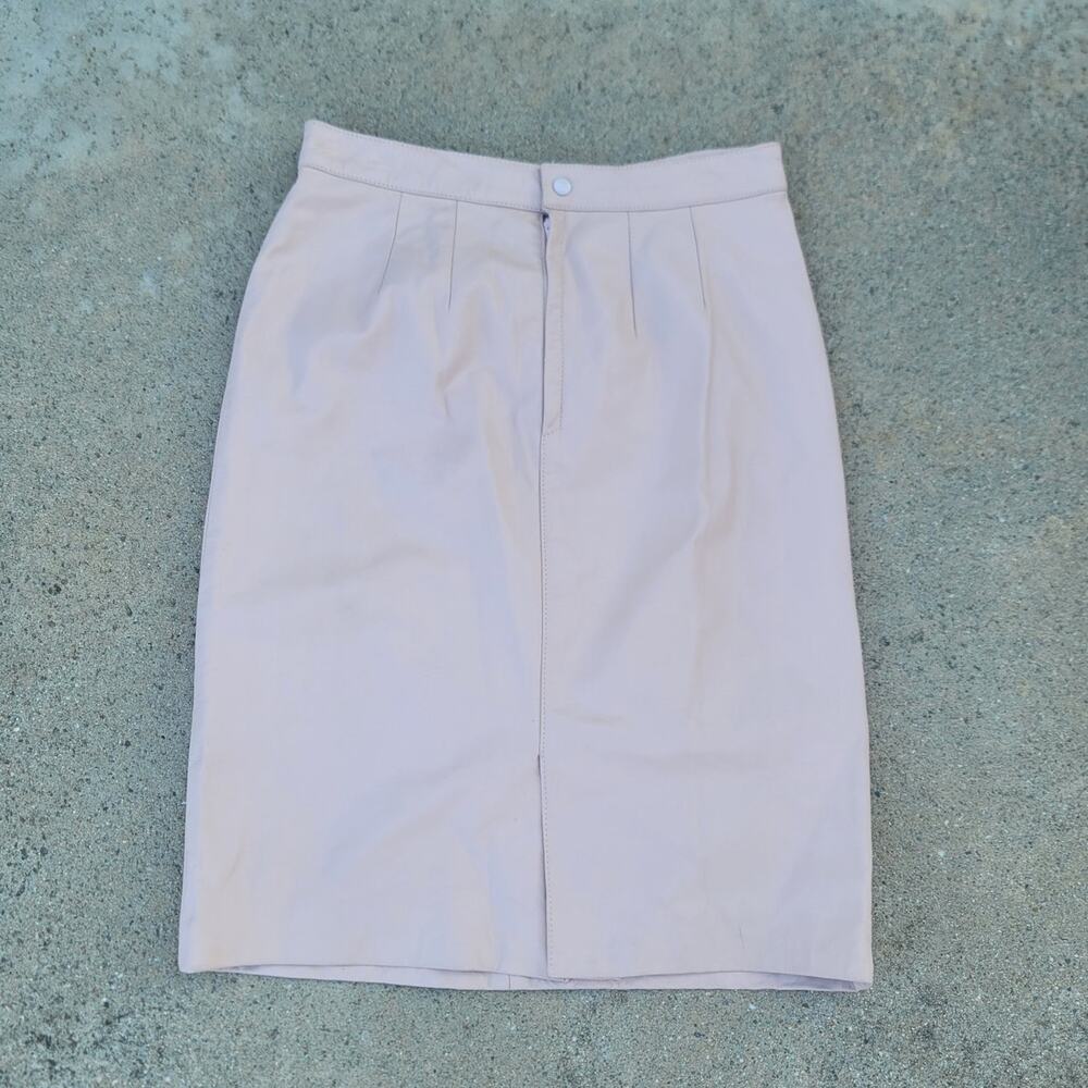 Vtg Prezzia Leather Skirt